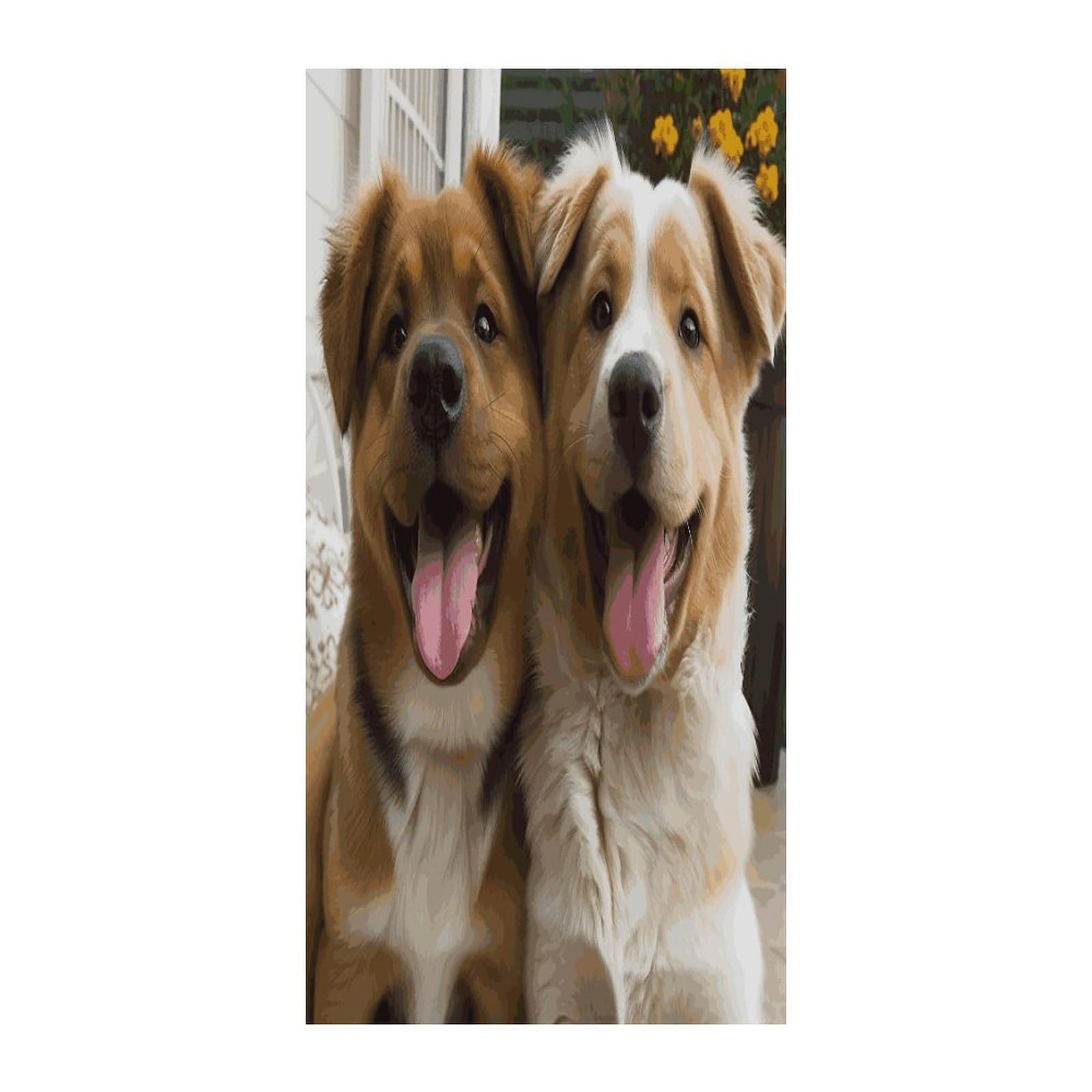 Fekiloot Style Funny Dogs Door Curtain Room Divider Curtains