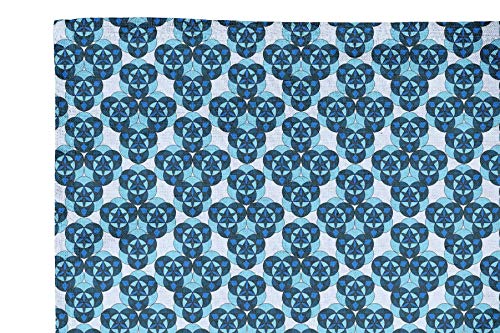 Serviettes de table imprimées bleu géométrique en coton de cuisine 45cm