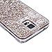 Galaxy S5 Case, Galaxy S5 Neo Case, Galaxy S5 Liquid Glitter Case,PHEZEN 3D Creative Design Shiny Quicksand Flowing Bling Glitter Sparkle Heart Clear Hard Case for Samsung Galaxy S5 - Gold Diamonds