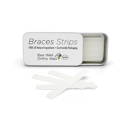 Braces Wax  Bee Well Orthodontic Wax for Braces Strips  100% All Natural Beeswax  Protects & Relieves Irritation from Brackets & Wires  1 Recyclable