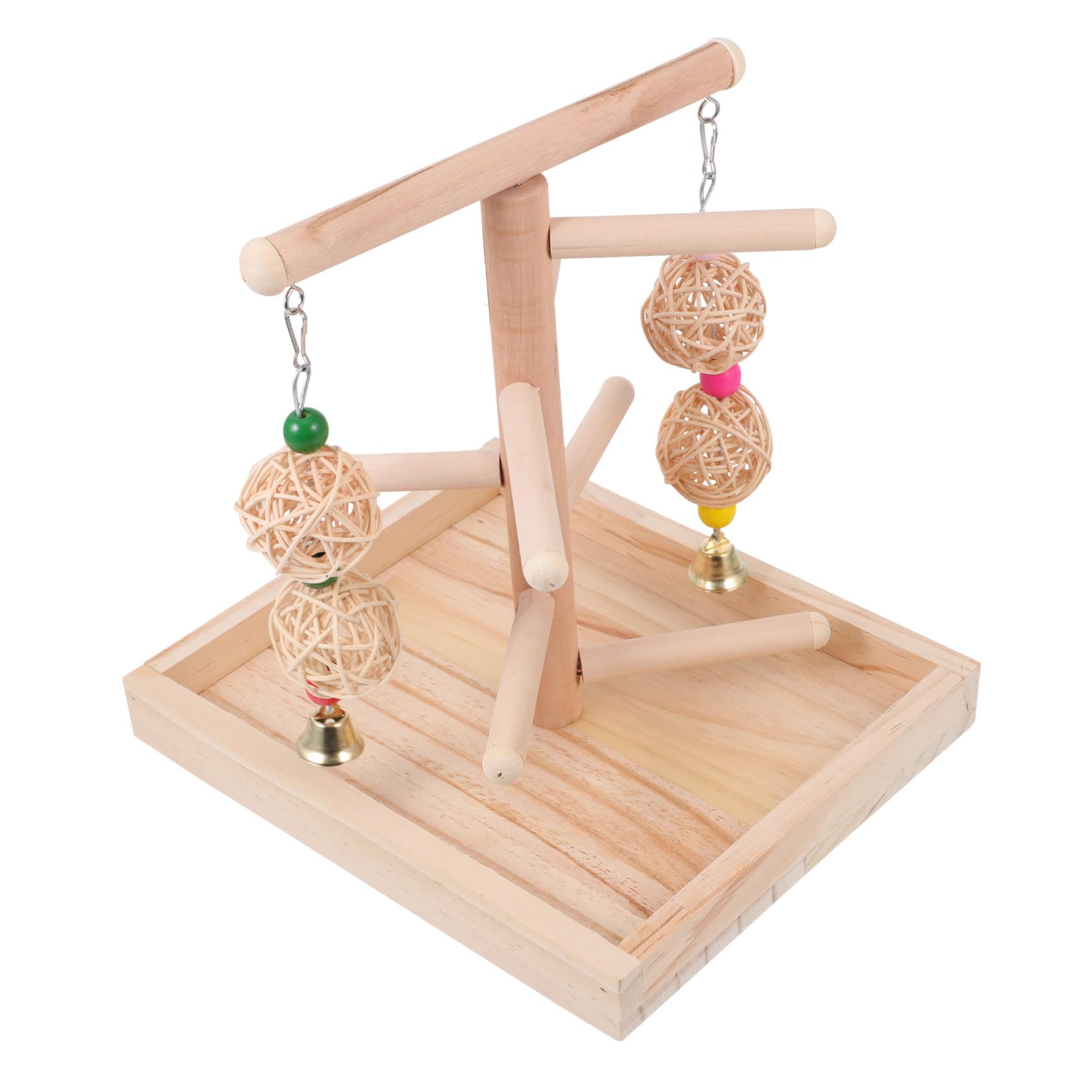 Hemobllo Gioco per Pappagalli Trespolo e Scala, 1 Pezzo, Legno | Gabbia Voliera, Accessorio per Uccelli e Animali Domestici, Supporto Stabile per Arrampicata