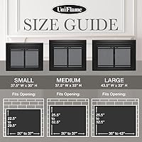 Vista 9 de UniFlame - Kendall - Puertas de chimenea estilo gabinete con vidrio templado ahumado