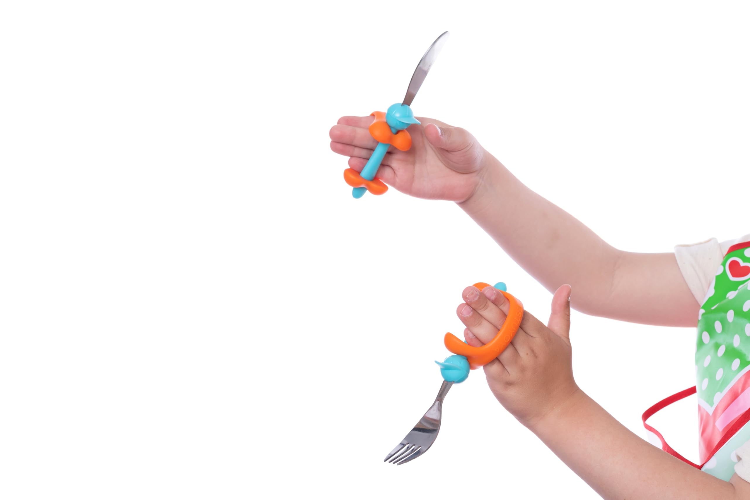 Accessorio (Pack da 5) Bambino – Aiuto alla Presa per Scuola e Gioco – Supporto per Penne, Pennelli e Posate – Autonomia Neonato e Bambino, Silicone Morbido, (Da Neonato a Bambino)