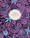 Giant Notebook | 500 Lined Pages, Purple Garden Theme: 8.5 x 11 in, with Table of Contents and Page Numbers, Golding’s Large Journal Series