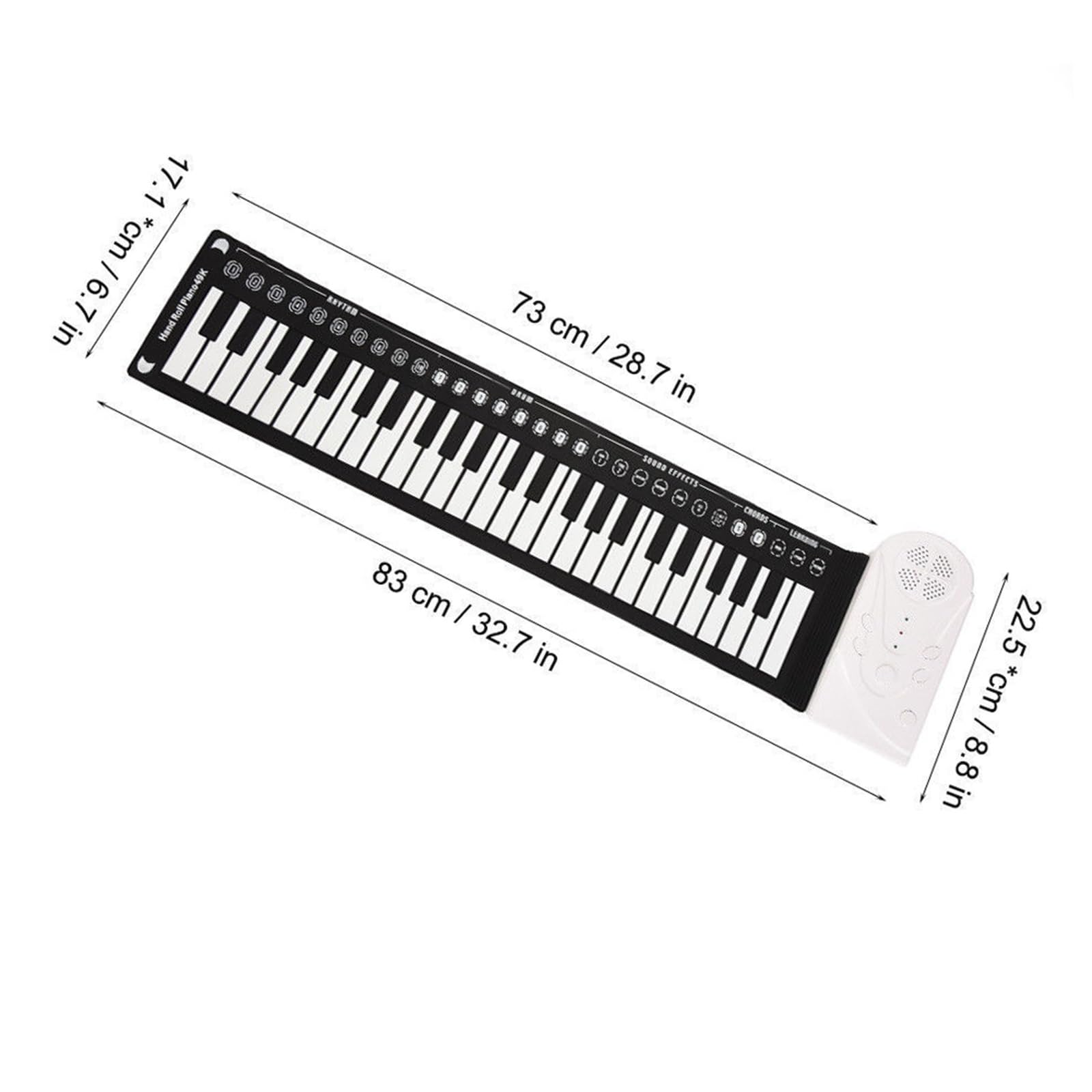 Tastiera Digitale Per Principianti Pianoforte Elettronico Pieghevole Portatile Per Principianti In Silicone Con 49 Tasti Arrotolati A Mano(Black)
