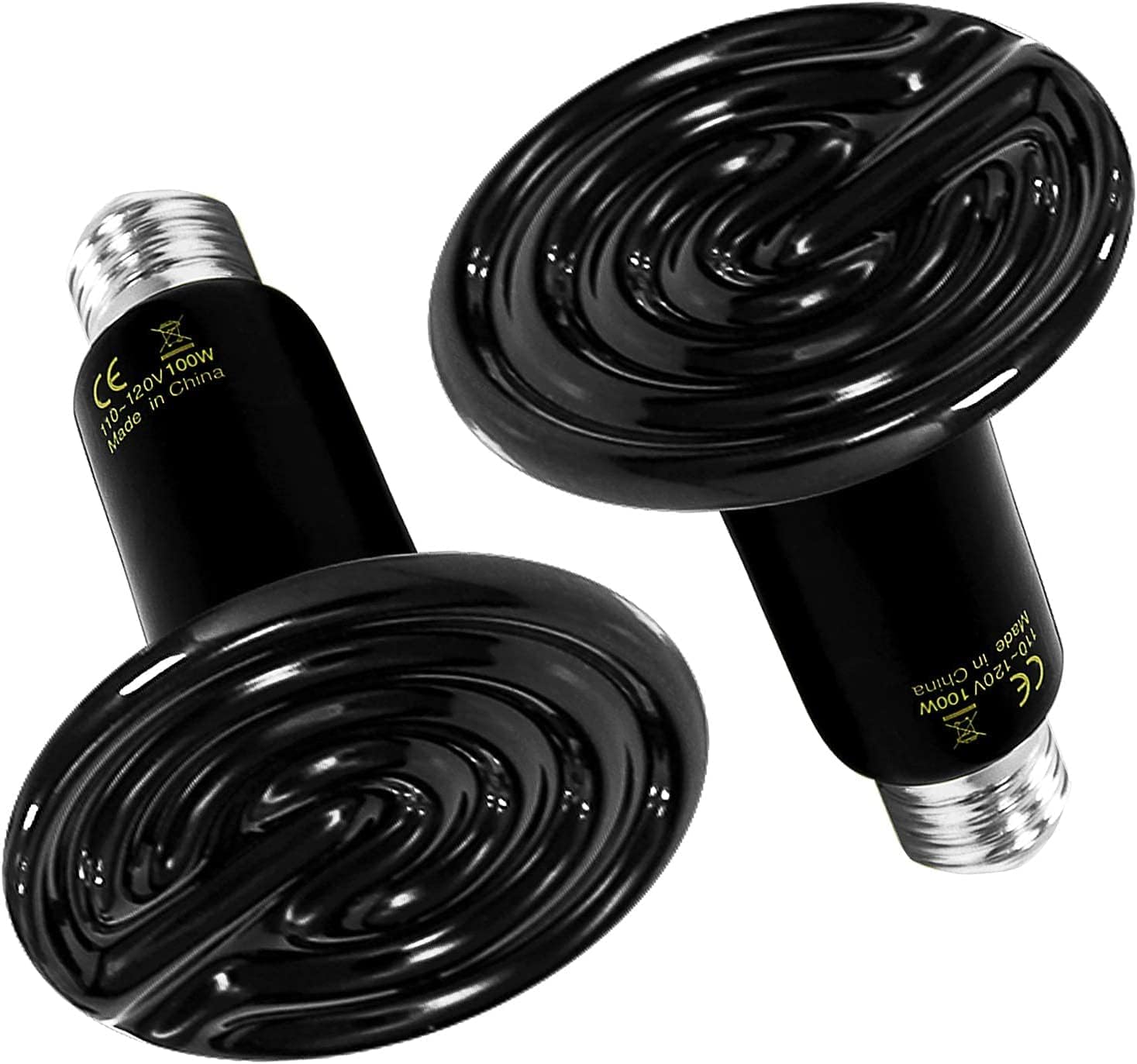 150W 2PACK Ceramic Heat Lamp Bulb, Infrared Reptile Heat Emitter Bulbs