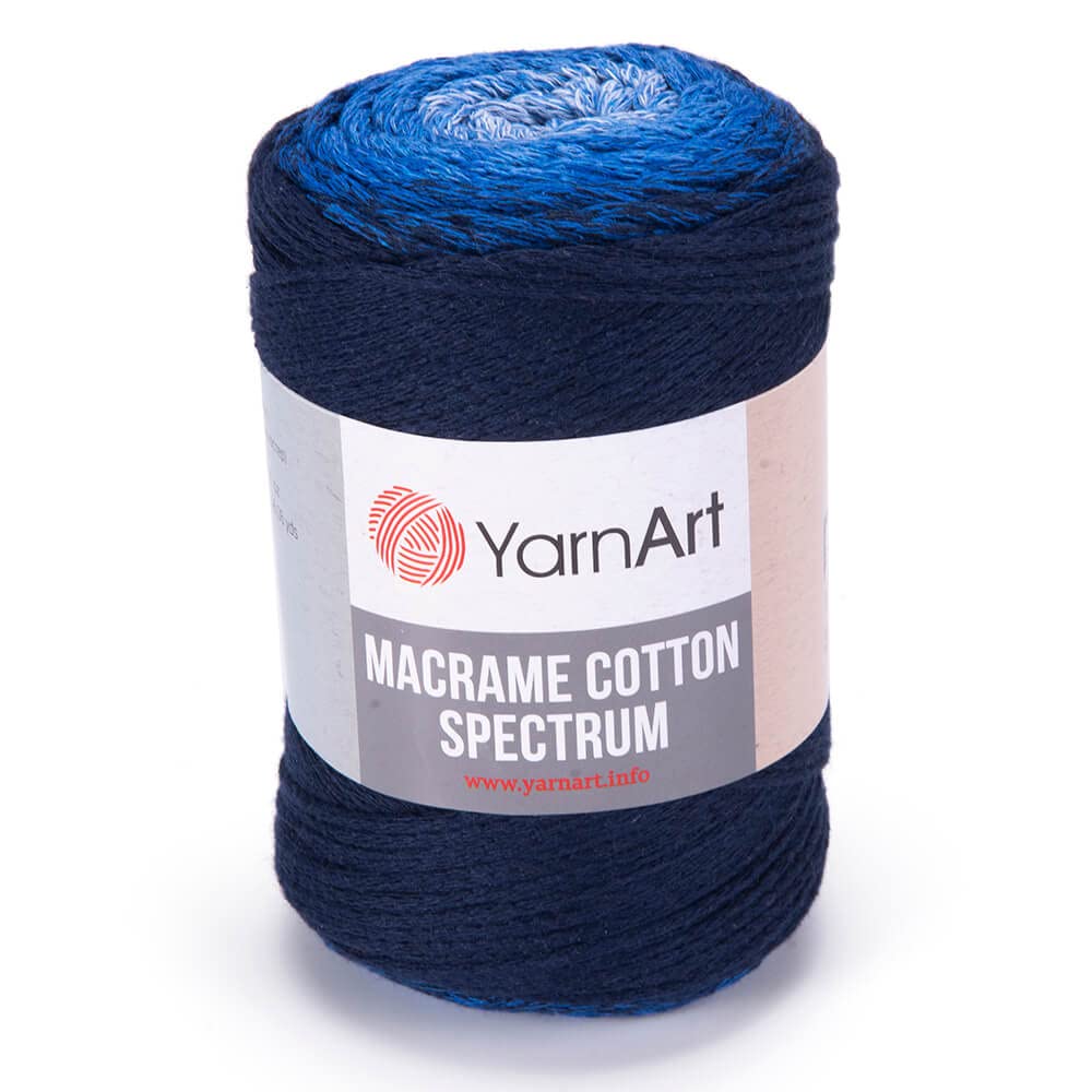 Yarn Art YarnArt Macrame Cotton Spectrum Macrame Cord 8.80 Oz, 246.06 Yds 80% Cotton Macrame Rope Multicolor Macrame, Colorful Macrame Yarn Weight Worsted - Aran(4) (1324)