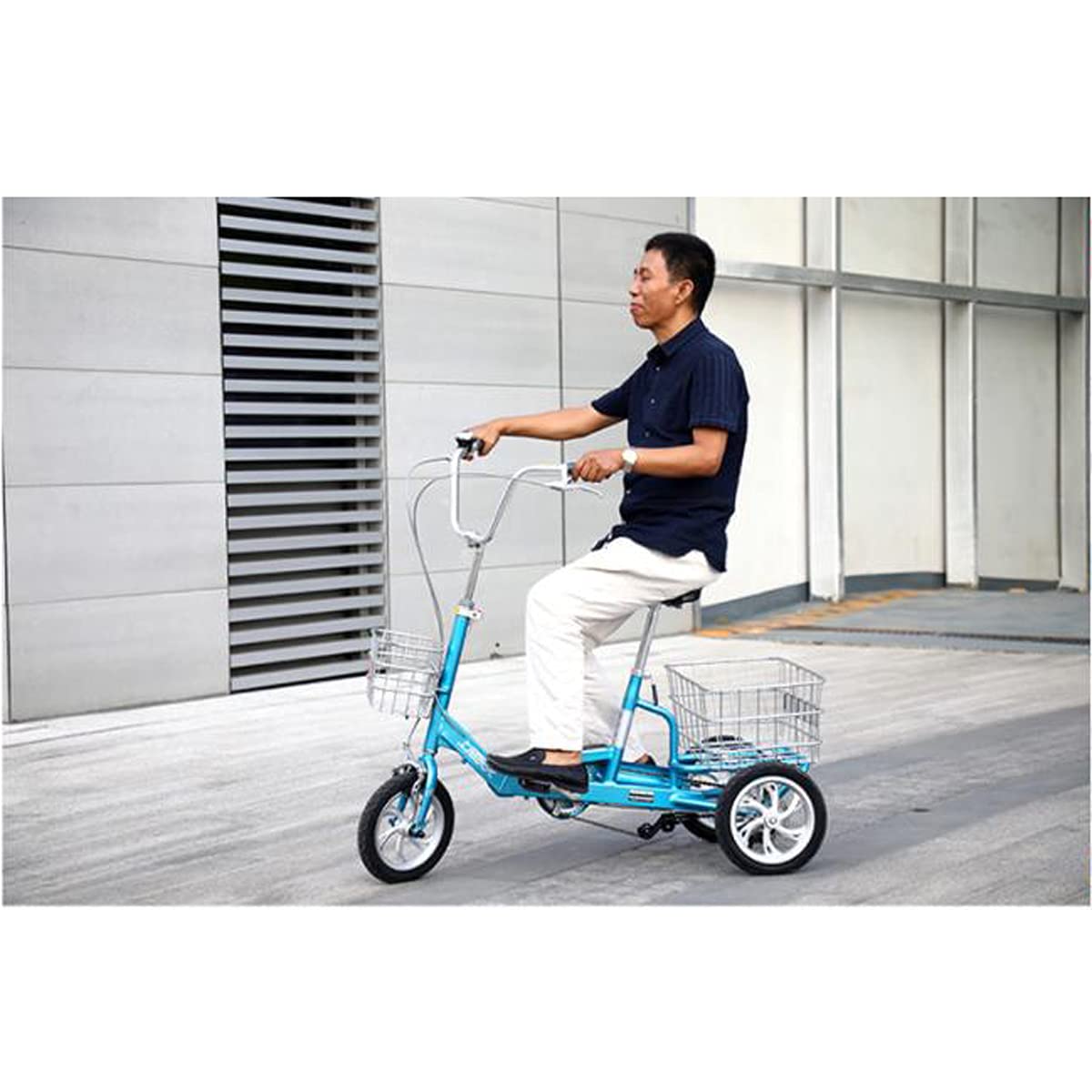 Bicicletta Tre Ruote Adulti, Triciclo 12 Pollici, Telaio in Alluminio, Bici Crociera, Triciclo Adulti, Donne e Uomini, Esercizio, Shopping, Ciclismo, pedalata