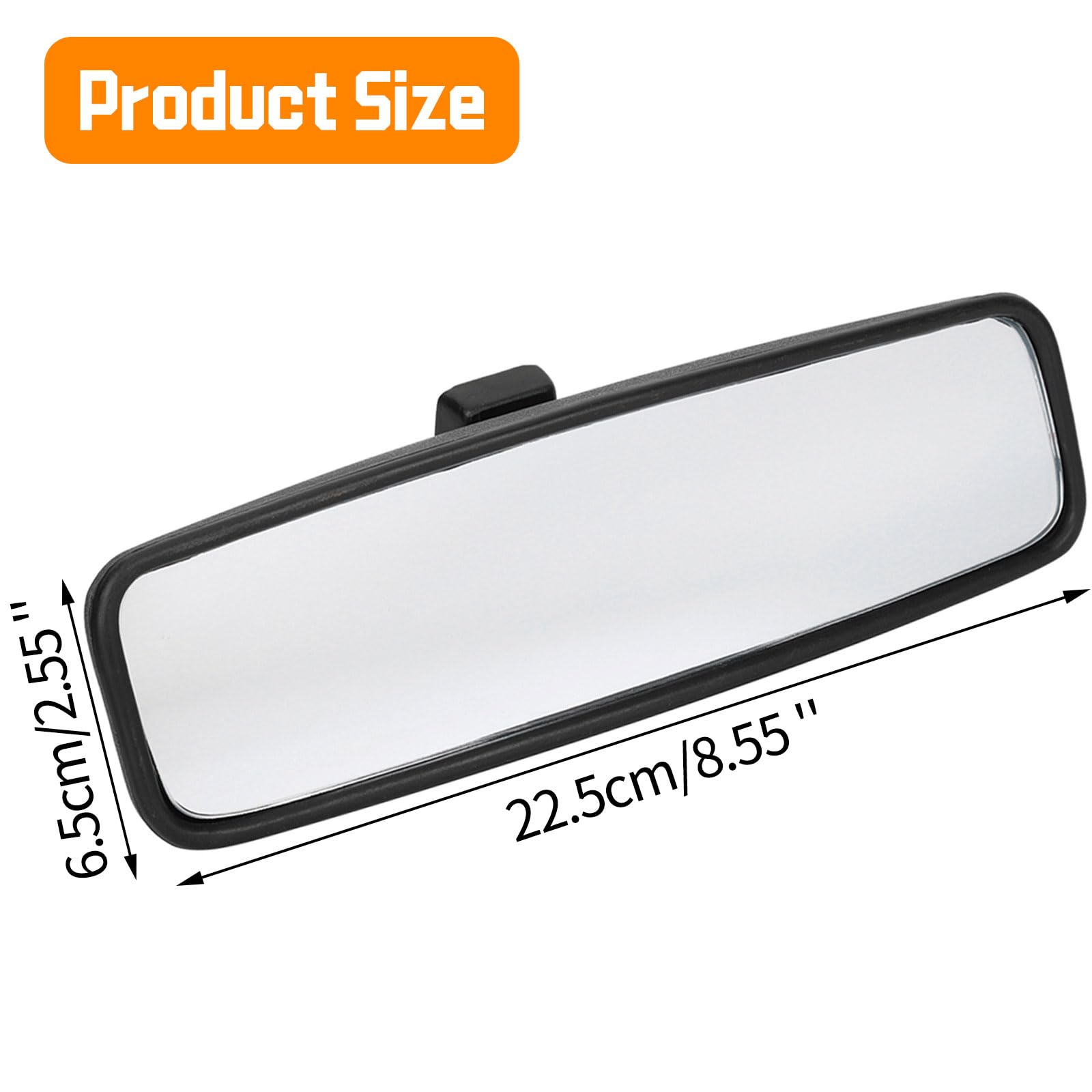 Specchio Interno Auto 814842, Alloggiamento in ABS Ispessito, Specchietto Retrovisore Panoramico Sostitutivo per Guida Accompagnata per Peugeot 107/206/106, Toyota Aygo, Citroën C1, Clio 1/3
