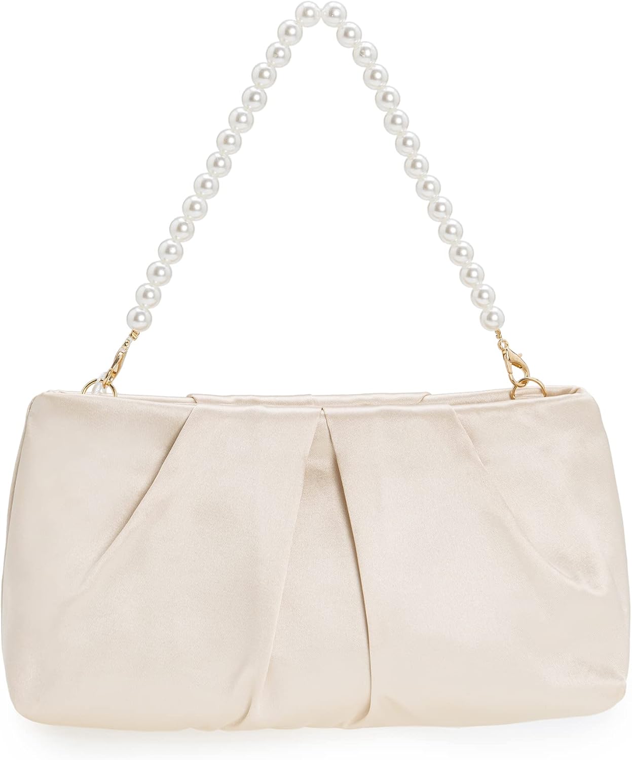 CHARMING TAILOR Evening Bag Women Wedding Party Handbag Small Dressy Formal Purse Pleated Satin Clutch