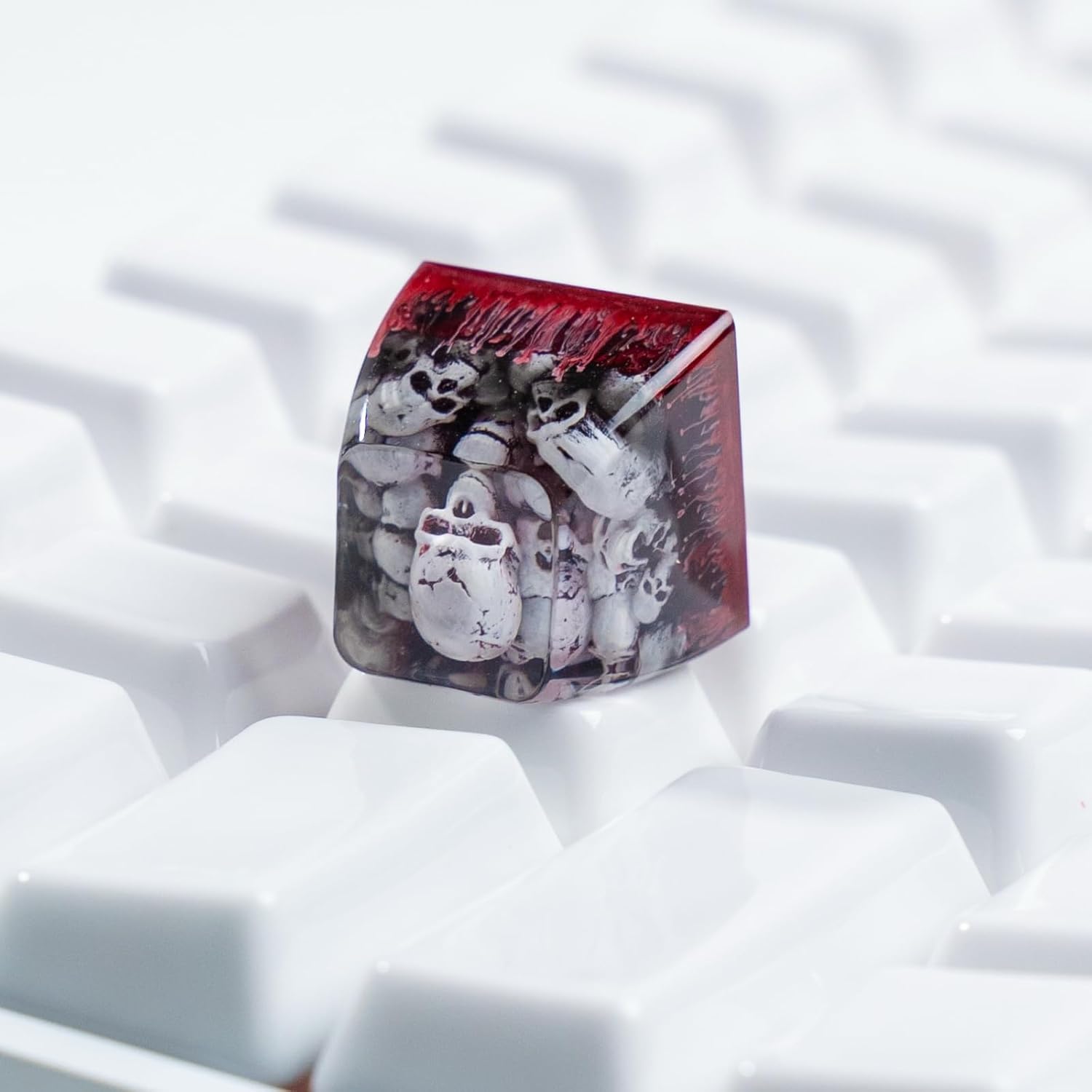 Artisan Keycaps Skull Resin Skull keycap ESC Custom 1U SA Prolfile Handmade Keycaps for MX Switch Mechanical Keyboards Key Cap