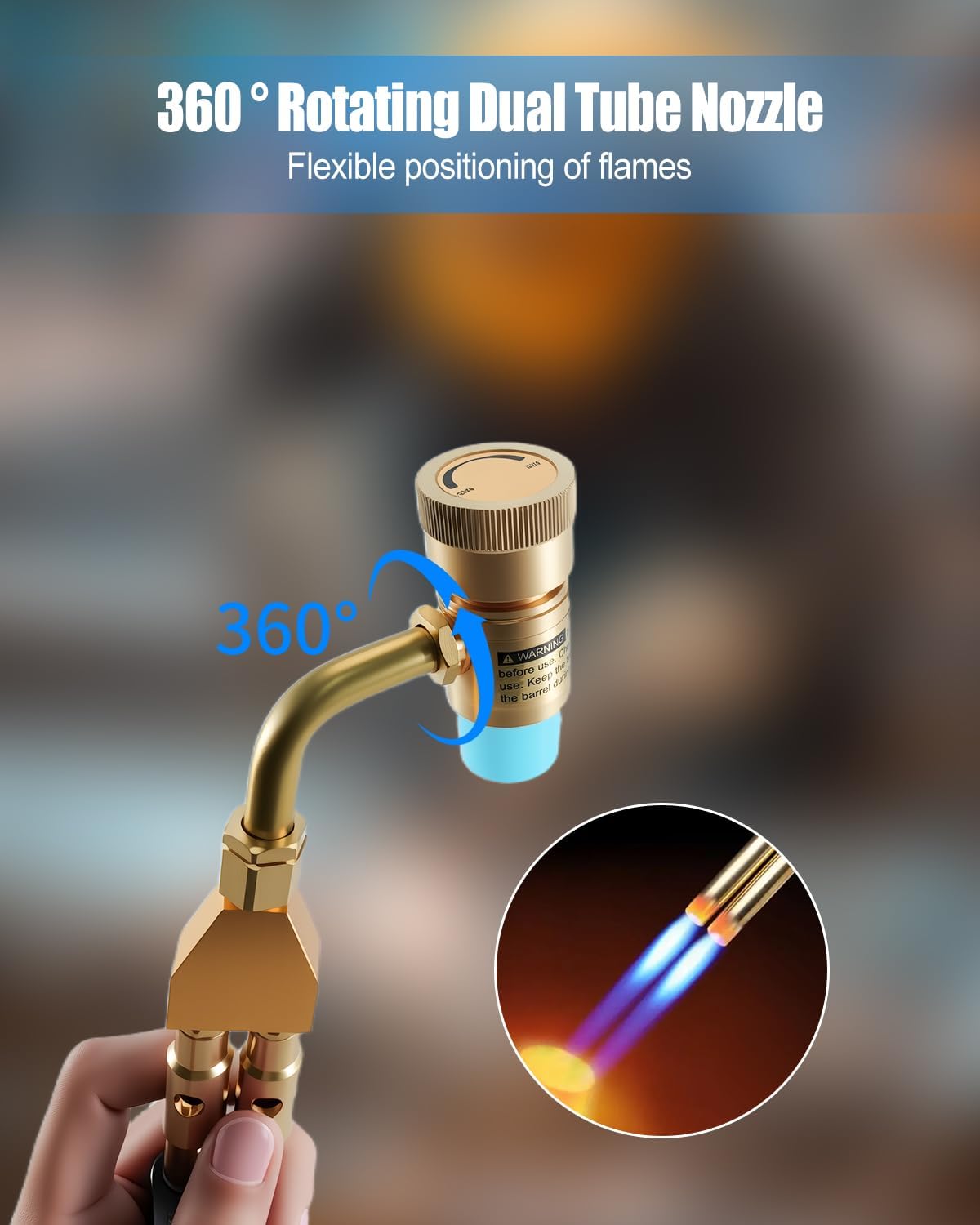 Double-Head Propane/MAPP Torch Welding Connector Self Ignite Gas Welding Torch