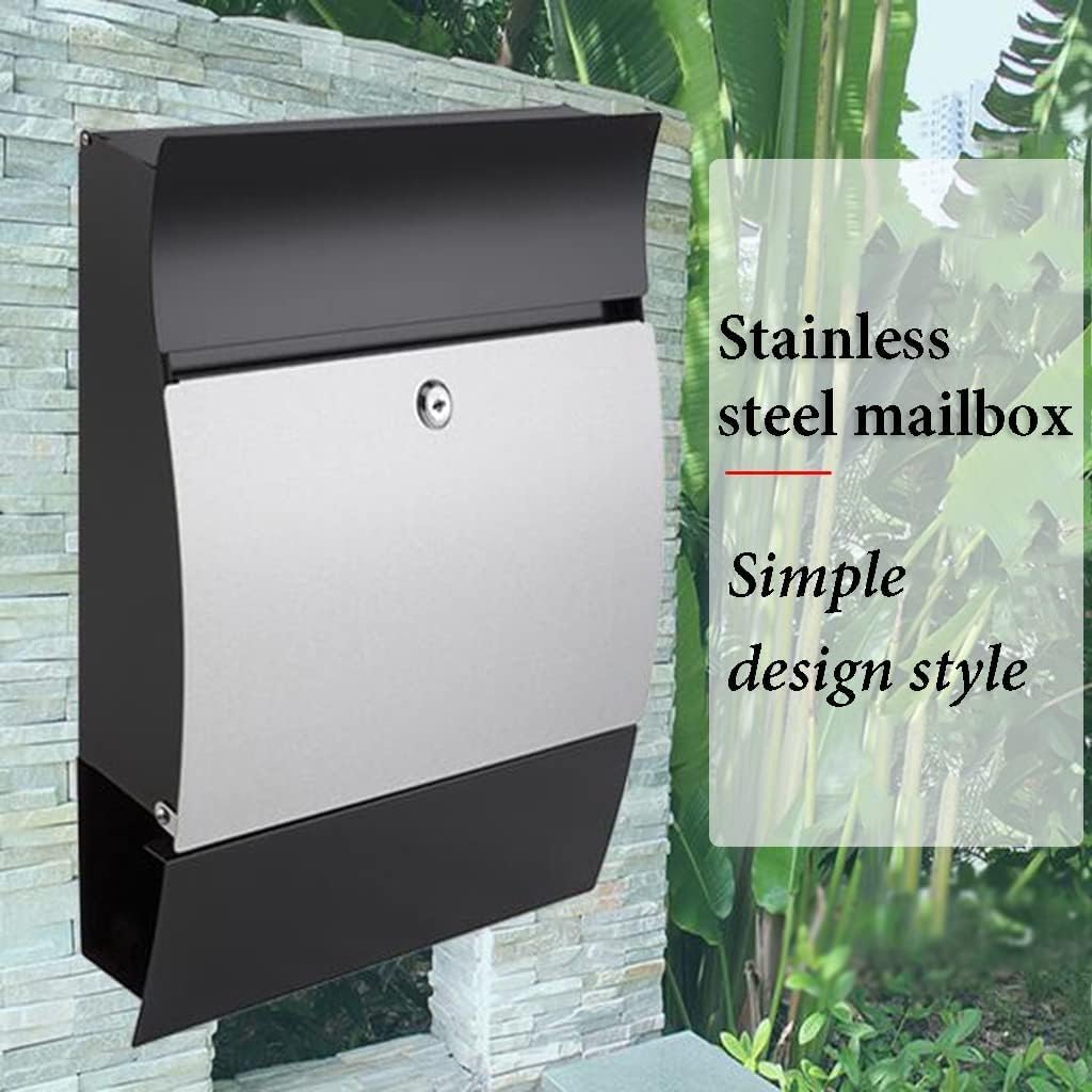 Exquisite Mailbox Stainless Steel Mailboxes Classic Key Lock Drop Box Small Capacity Wall Mount Mailboxes Home Outdoor Post Box Safer