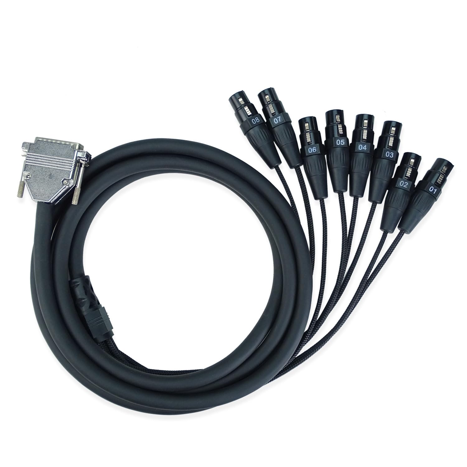 keepdrum sna55-8 Multicore-Kabel Snake Sub-D DB-25 zu 8x XLR weiblich Kabelpeitsche 3m