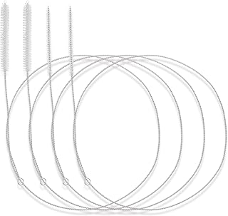 4 limpiadores de tubo largo con punta de cerdas, cepillo flexible para tubo de alimentación, herramienta de limpieza de agujeros de drenaje, cepillo de cabeza de cerdas de nailon suave, 40 pulgadas