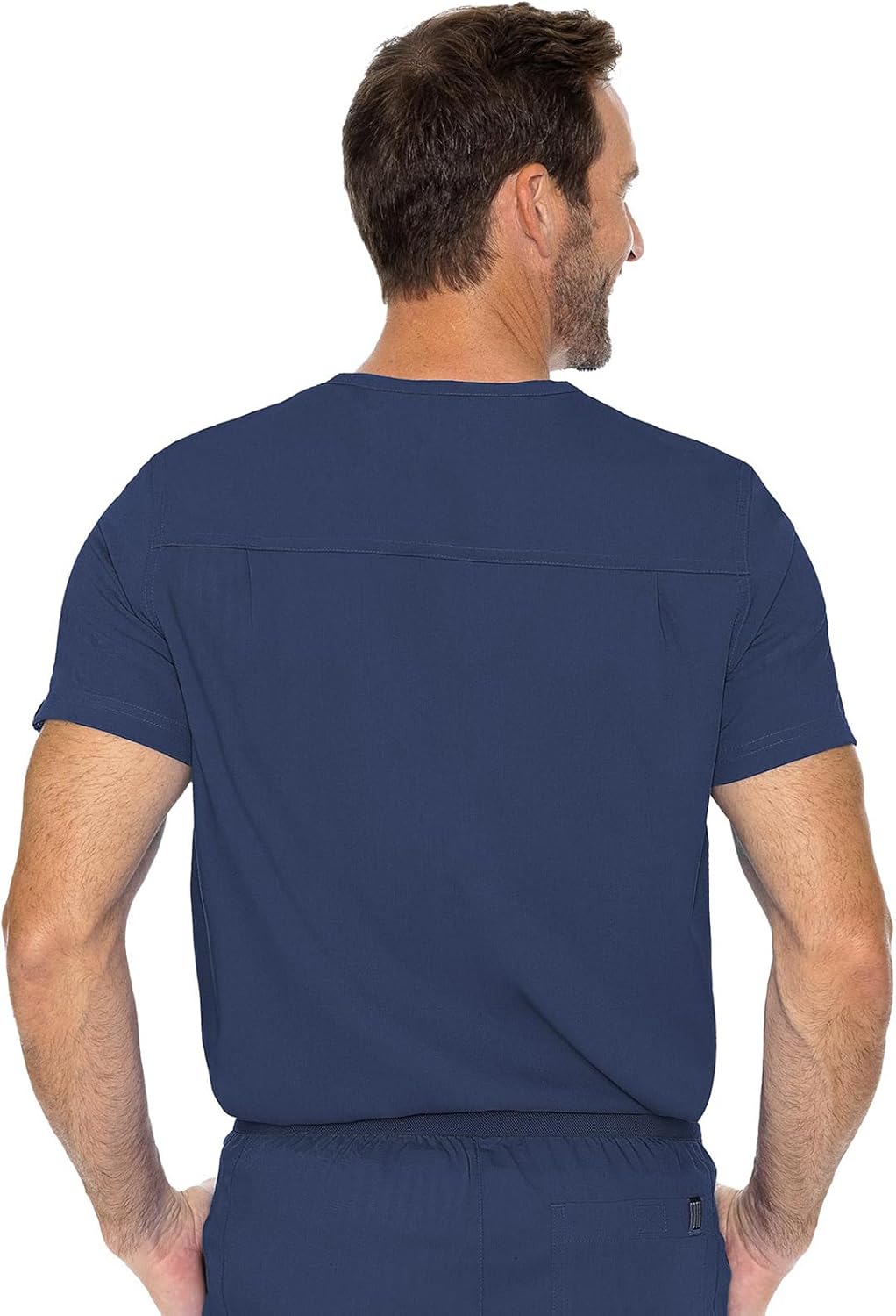 Med Couture Men's Scrub Top Cadence 2-Way Stretch Technology with Ultra Soft Fabric & One Chest Pocket - MC7478 - Image 4