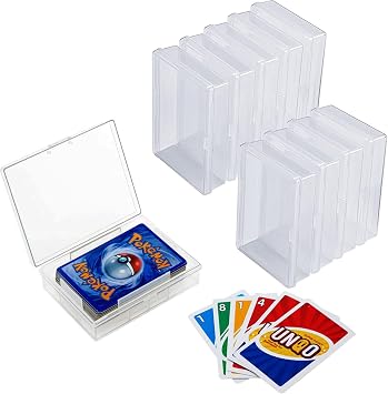 8pcs Playing Card Storage Box 104x75x26mm Plastic Card Case with Mini Lock