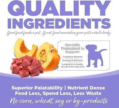 NutriSource PureVita Grain Free Puppy Food, Lamb & Pumpkin, 12 lb