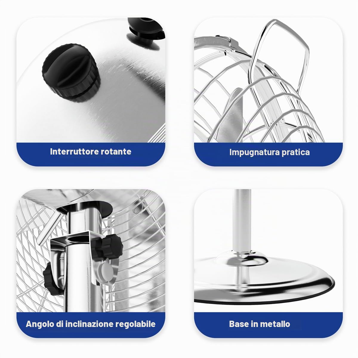 PROFI CARE PC-VL 3064 MS - Ventilatore a piantana in metallo, oscillante, inclinazione regolabile, Ø ca. 40 cm, in acciaio INOX