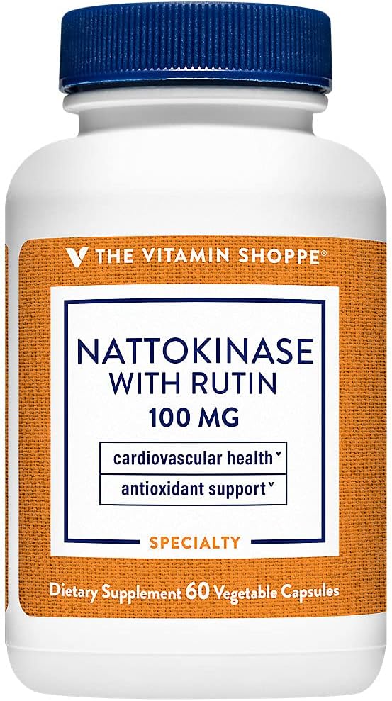 The Vitamin Shoppe Nattokinase with Rutin 100MG, Antioxidant Supplement That Supports Cardiovascular Health (60 Veggie Capsules) The Vitamin Shoppe Nattokinase with Rutin 100MG, Antioxidant Supplement That Supports Cardiovascular Health (60 Veggie Capsules)
