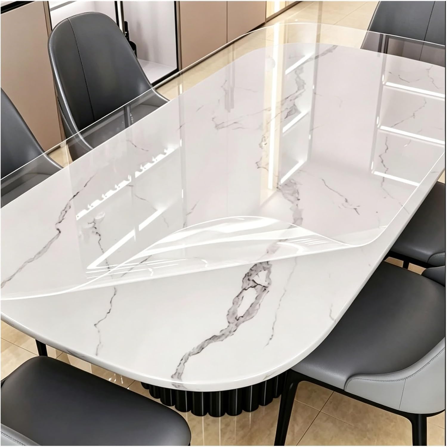 TPU Coffee Table Protector, Heat-Resistant & Waterproof Desk Mat, Cut-to-Fit Cover for Home Office, Easy to Clean Fur Guard (40x110cm/15.7x43.3in)