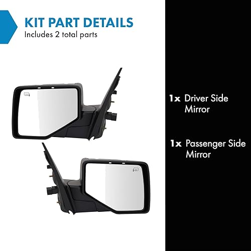 Miniatura 10 de TRQ Juego de espejos laterales para conductor y pasajero compatible con Ford Mustang FO1320171 FO1321171 1999-2004