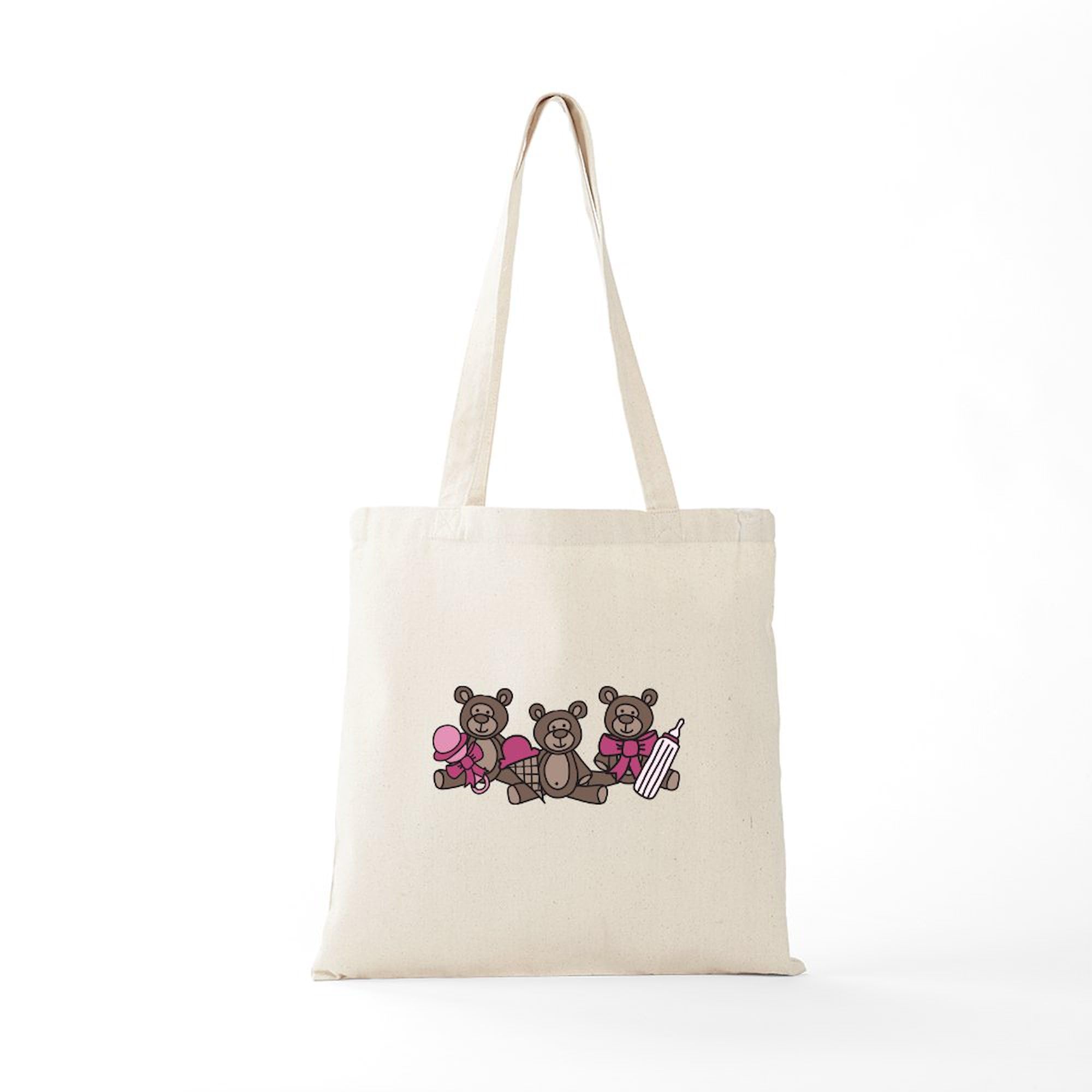 "Grandma Of Triplets" Natural Canvas Tote Bag - Reusable Shopping Bag With Fun Print
