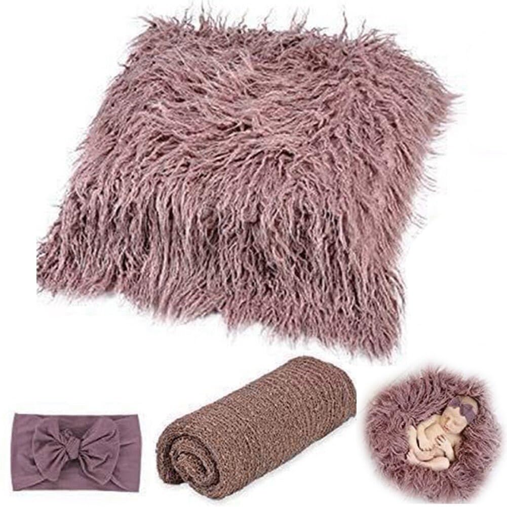 Glixoft Newborn Photography Props Baby Wrap Mat Comfortable Wrap Blanket Fluffy Blanket Photography Wrap Mat for Girls Boys