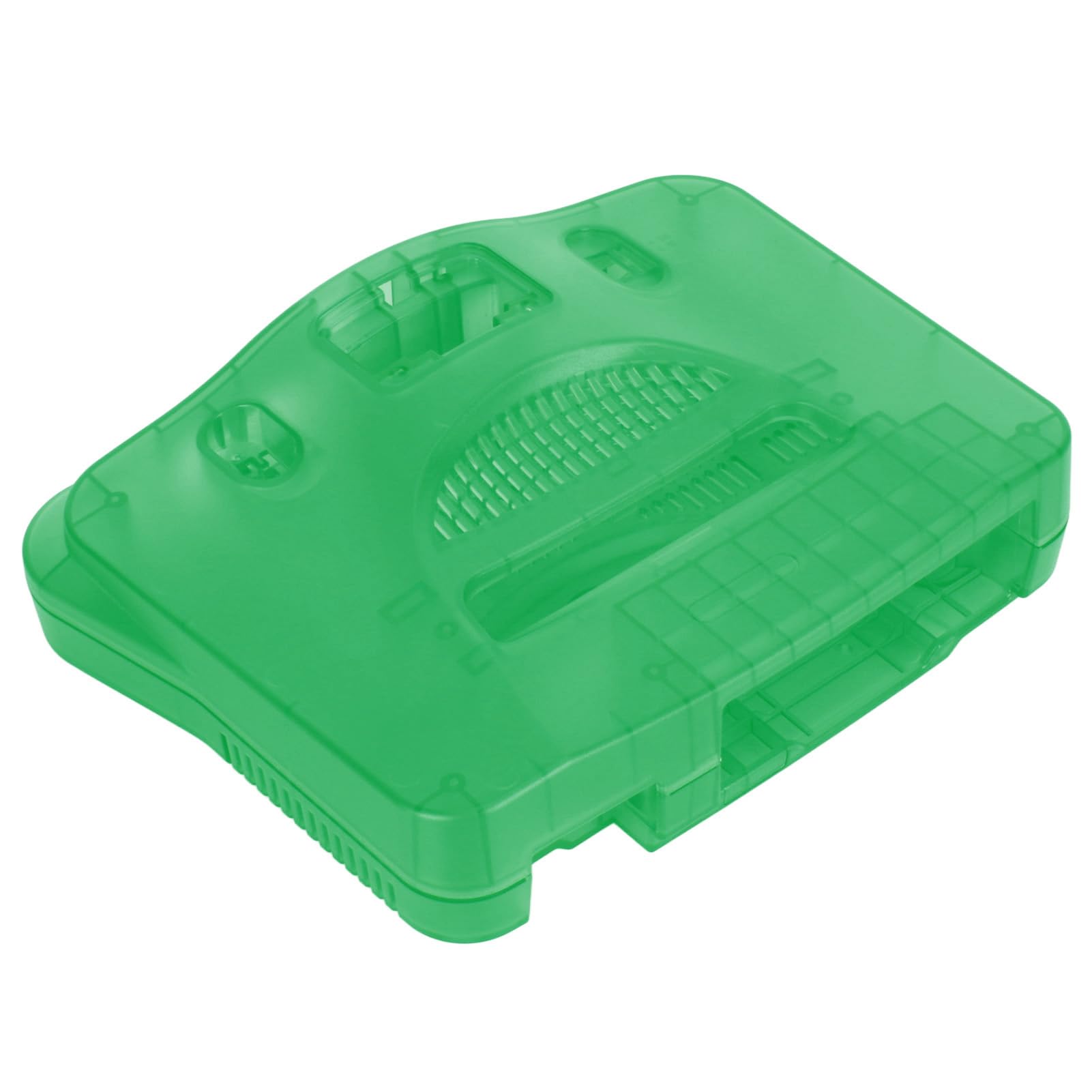 Estuche translúcido para consola de videojuegos retro para N64, carcasa protectora profesional, carcasa de repuesto de ABS engrosada con botones superiores e inferiores, kit (Cian translúcido)