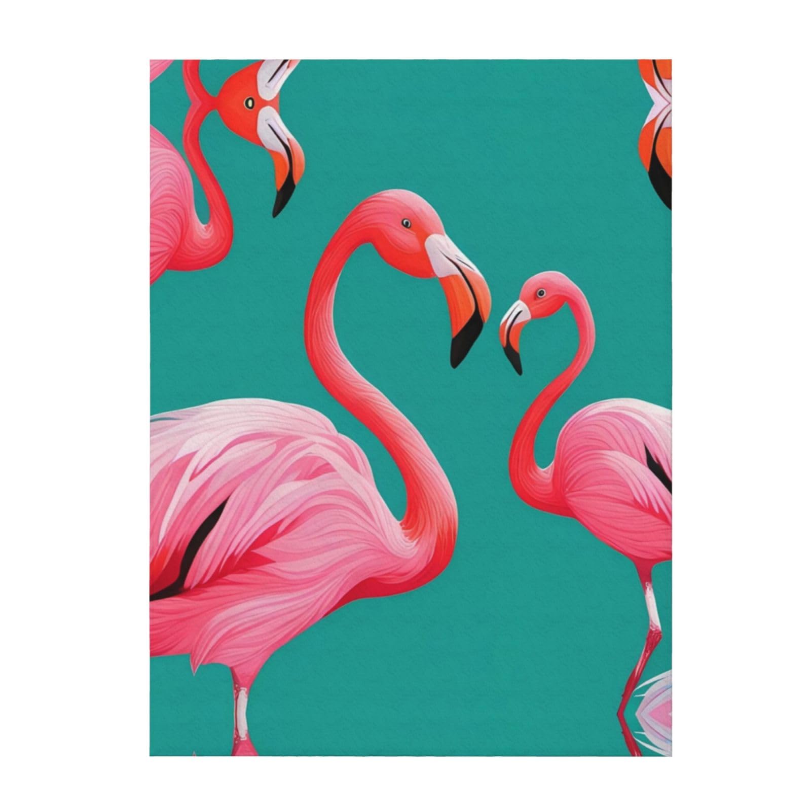 Couverture flamants roses 203x152 cm pour lit et canapé