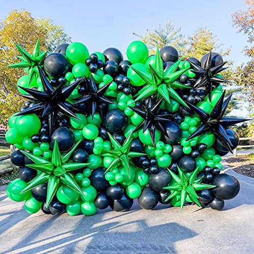 Image of Voircoloria 105pcs Green Balloons 12inch Party Latex Balloons for Birthday Dinosaur Baby Shower St. Patrick's Day Summer Jungle Forest Safari Party Decorations
