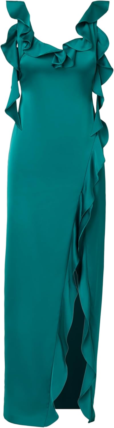 Adrianna Papell Womens Stretch Satin Long Dress - Image 5