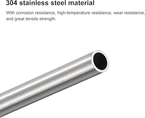 Miniatura 4 de uxcell Tubo capilar de acero inoxidable 304, diámetro exterior de 0.295 in x 0.031 in, tubo de metal de longitud de 9.843 in de grosor para