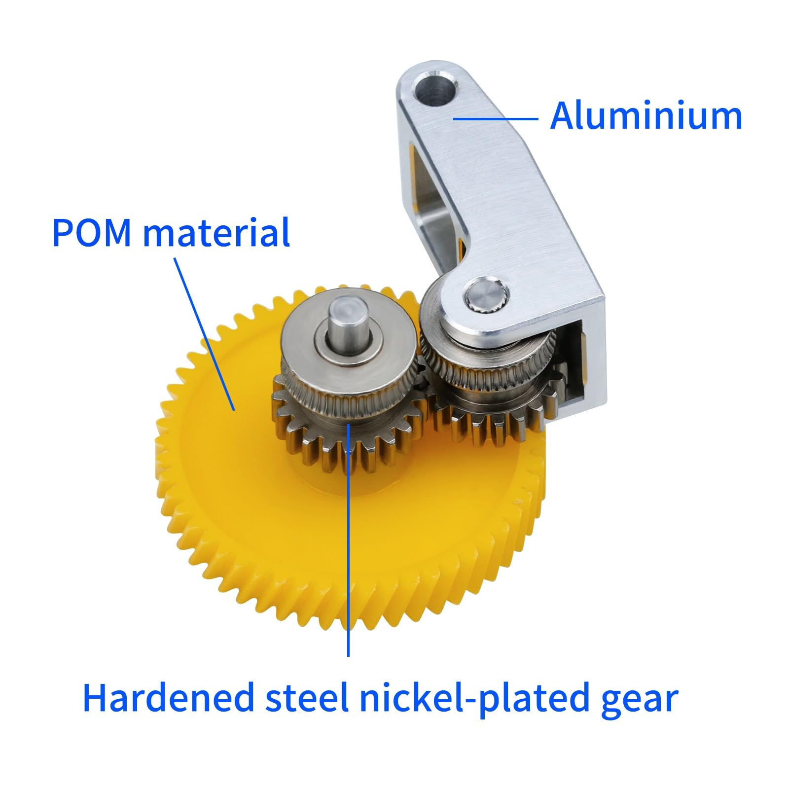 Tofelf Upgrade Hardened Steel Extruder Gear Assembly for Bambu Lab P1P X1 X1C 3D Printer Nickel Plating Wear-Resisting 1.75MM Filament