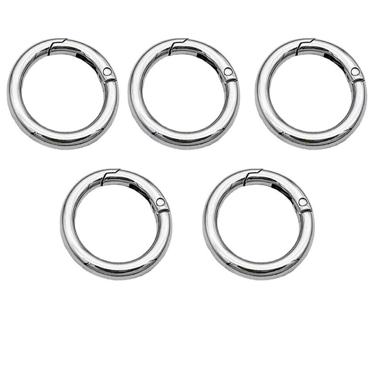 Photo 1 of Lagogia 11mm Round Spring Buckle Hook Clip - 5 Pack, Silver