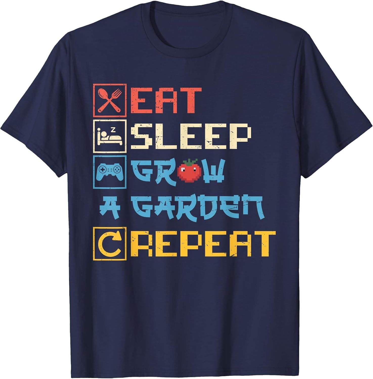 Eat Sleep Grow a Garden Repeat Funny Gardening Lover Gaming T-Shirt image 4