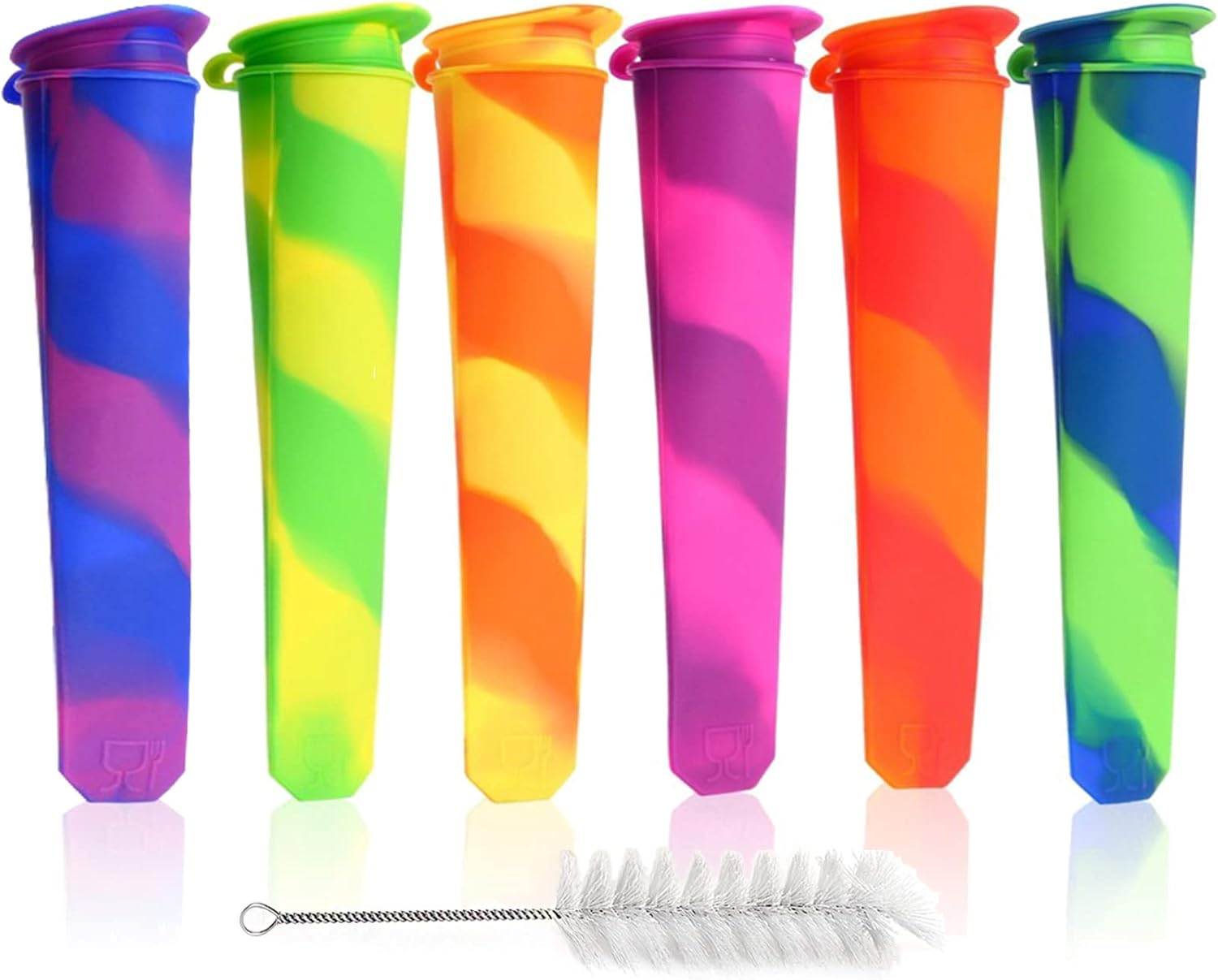 Popsicle Mold Silicone Wpunwen Ice Pop Molds Attached Lid Colorful Baby