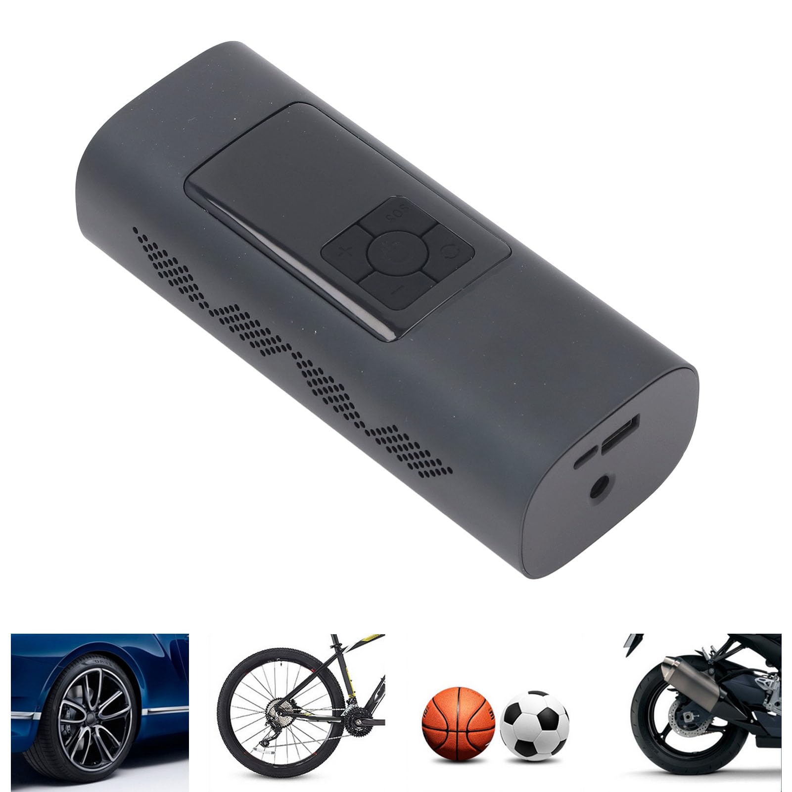 Przenośna Sprężarka Powietrza, Mini Pompka do Opon 12 V 6000 MAh Akumulatorowa Sprężarka Elektryczna Pompka Rowerowa 150PSI Pompa Powietrza z diodą SOS LED do Samochodu Rower