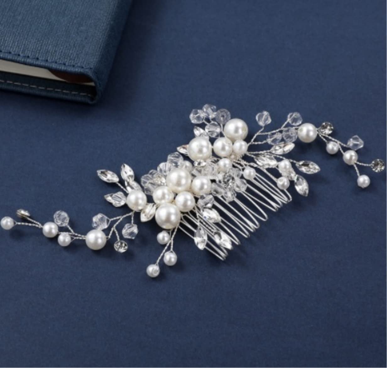 Elegantes Peinetas Para El Pelo Peine para el cabello, peine de inserción, flor esmaltada, horquilla, accesorios para el cabello de novia, peine lateral para el cabello, piezas de cabeza de perla Pein