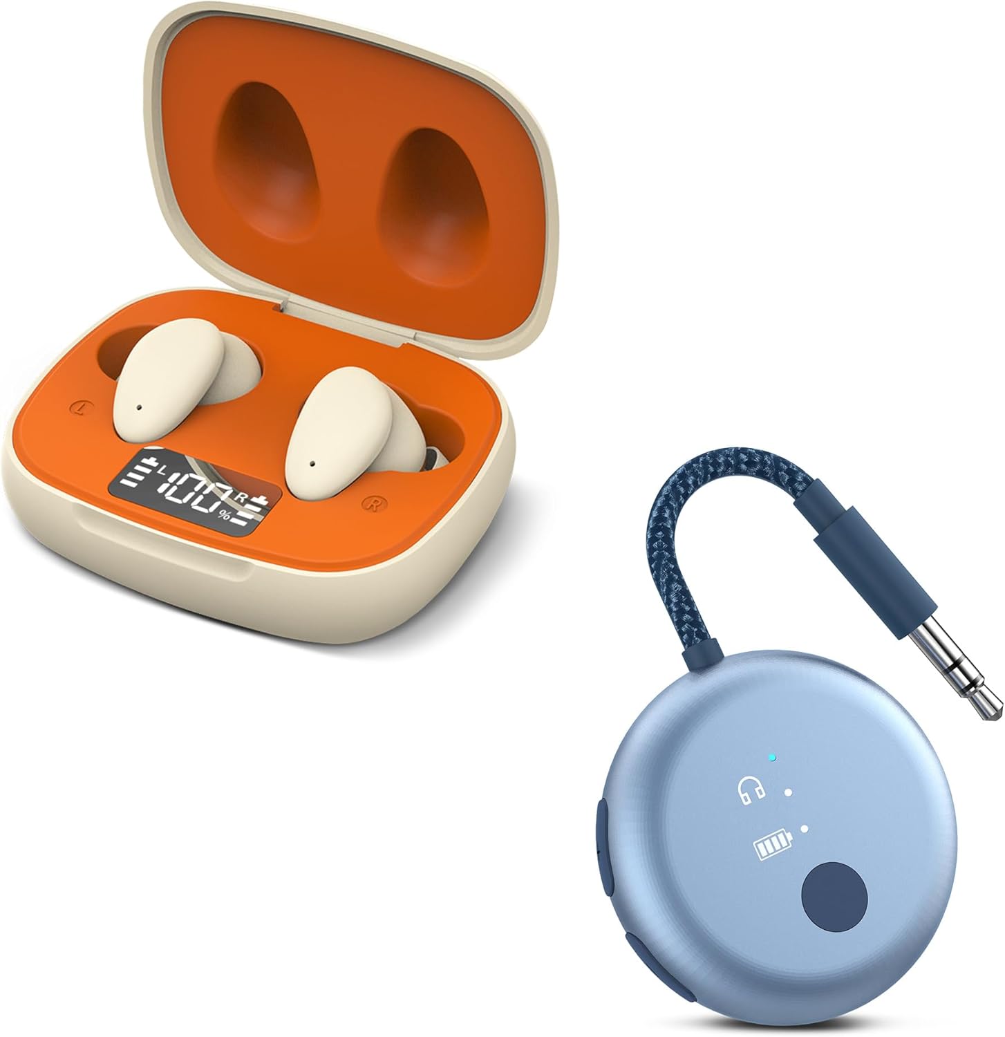 Avantree - Relay Airplane Bluetooth 5.3 Adapter & Clan N1 + Active Noise-Canceling Wireless Earbuds for Music, Calls While Commuting with Hybrid ANC, Transparency Mode