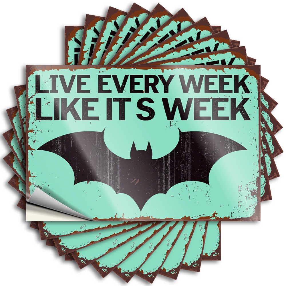 Decal Mimosa | Encouragement Case Live Every Week Like It's Week: A Bat-Inspired Motivation for Water(12X18CM)