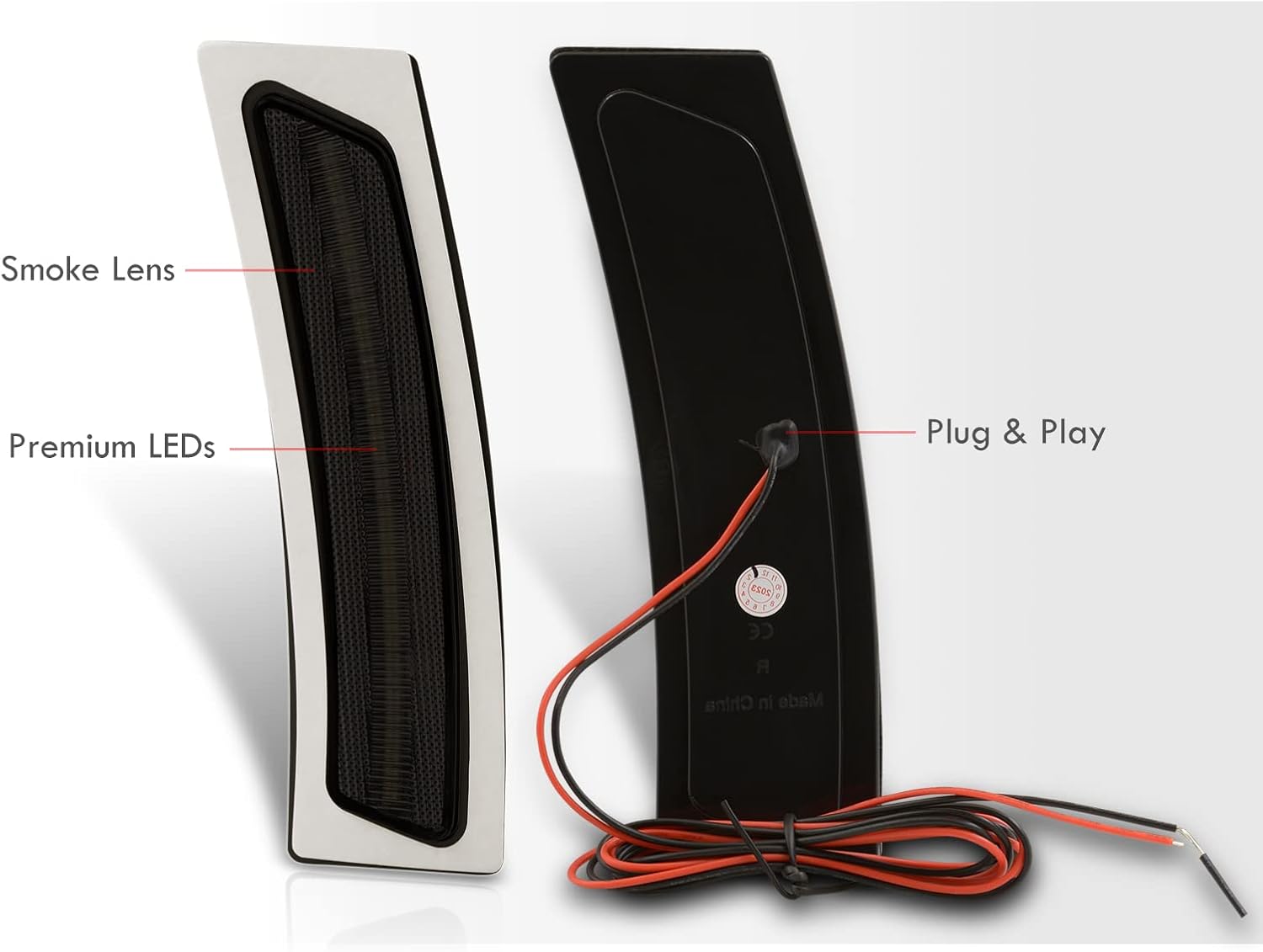 AJP Distributors Smoke Lens White LED Front Bumper Side Marker Lights Reflector Signal Lamps Compatible/Replacement For 3 4-Series 328i 330i 340i 430i 435i 440i F30 F32 F33 F36 14 15 16 17 18 19 20