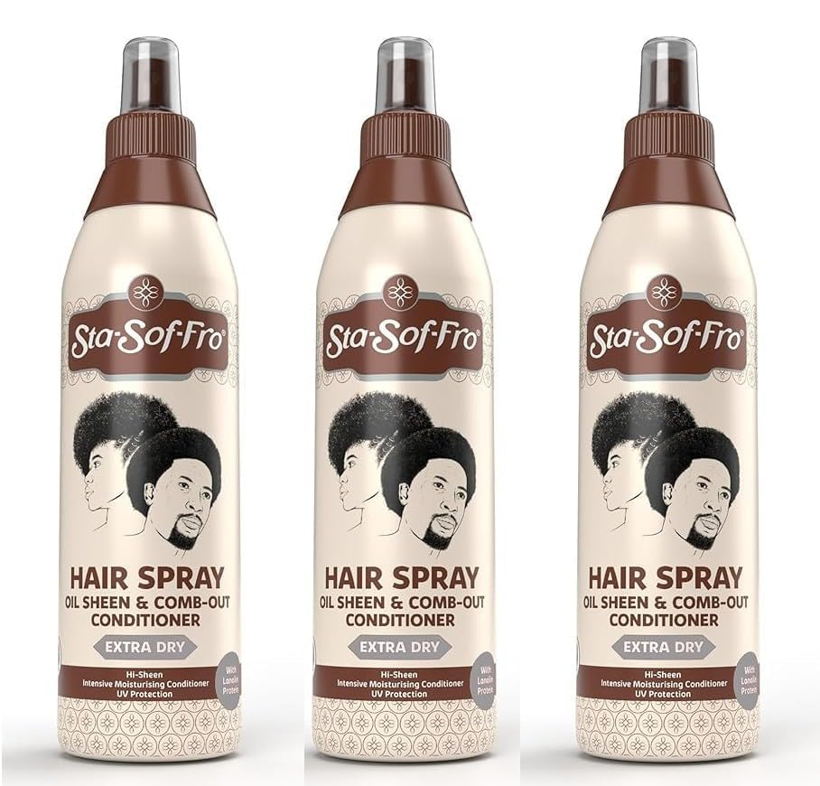 Sta-Sof-Fro Hair & Scalp Spray Comb Out Conditioner with Lanolin Extra Dry (3 Pack 250mL)