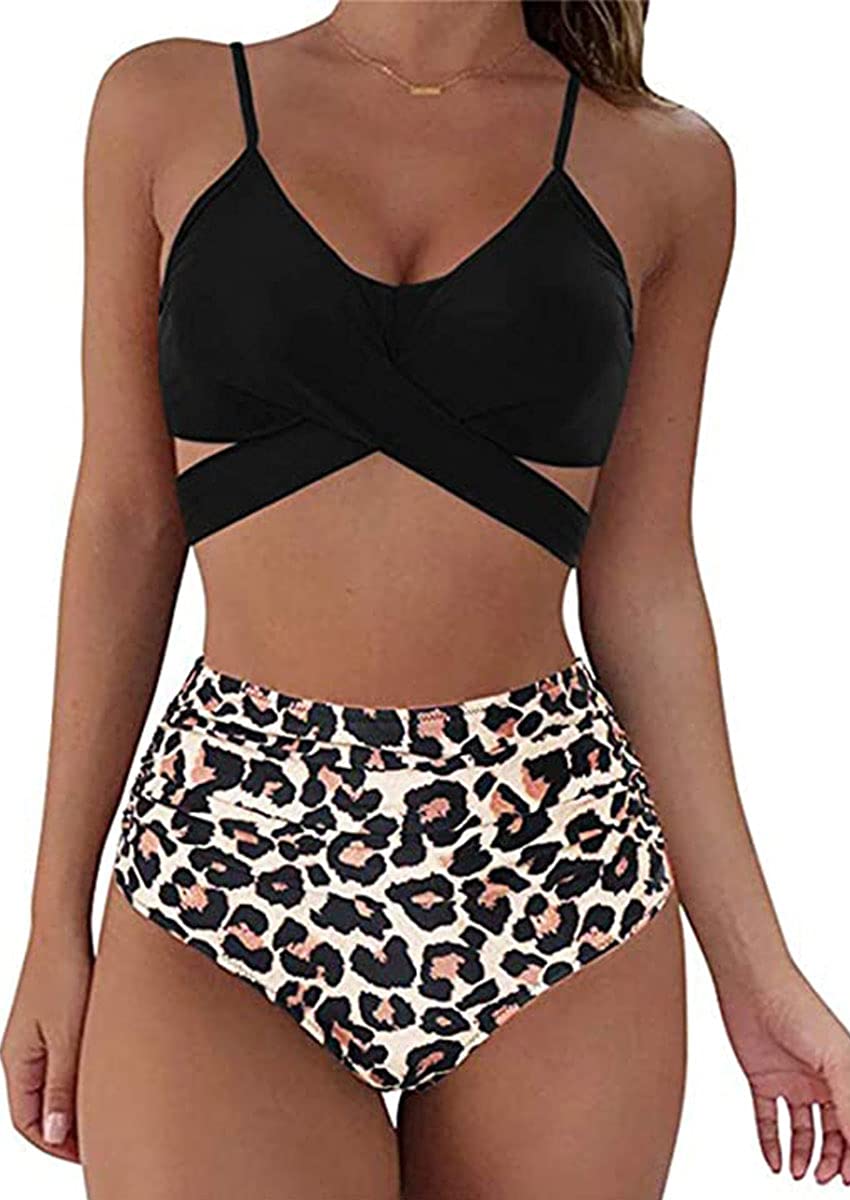 CheChury Bikini Mujer Conjuntos Brasileño Sexy Bikini de Play Acolchado Bra Traje de baño Tops y Braguitas Dos Piezas Bikini Sets Sexy Talla Grande Bañador Vacaciones Bikini para Mujeres Criss Cross
