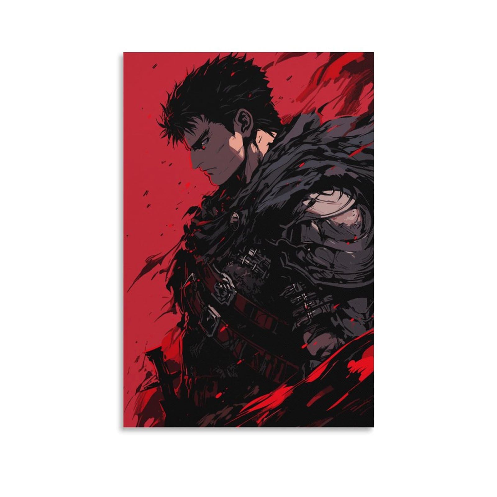 SECOLI Berserk Klassisches Anime-Leinwand-Poster, dekoratives Gemälde, Wandkunstdruck, modernes Dekor, ungerahmt, 40 x 60 cm