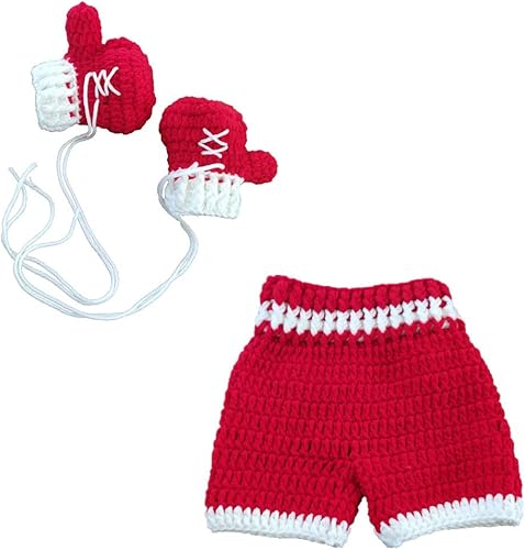 Miniatura 6 de Trajes de fotografía para recién nacidos, para sesión de fotos de ganchillo, conjunto de traje de punto, sombrero y pantalones