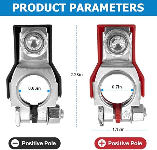Miniatura 2 de Conector de terminal de batería de automóvil, conector positivo negativo de extremos de batería para vehículos pesados, OEM # 243407F000, reemplazo