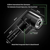 Vista 2 de HOOOWOOO Taladro de taladro de 105 grados de ángulo recto de ángulo de conductor con broca hexagonal de 14, broca magnética rápida, broca en ángulo