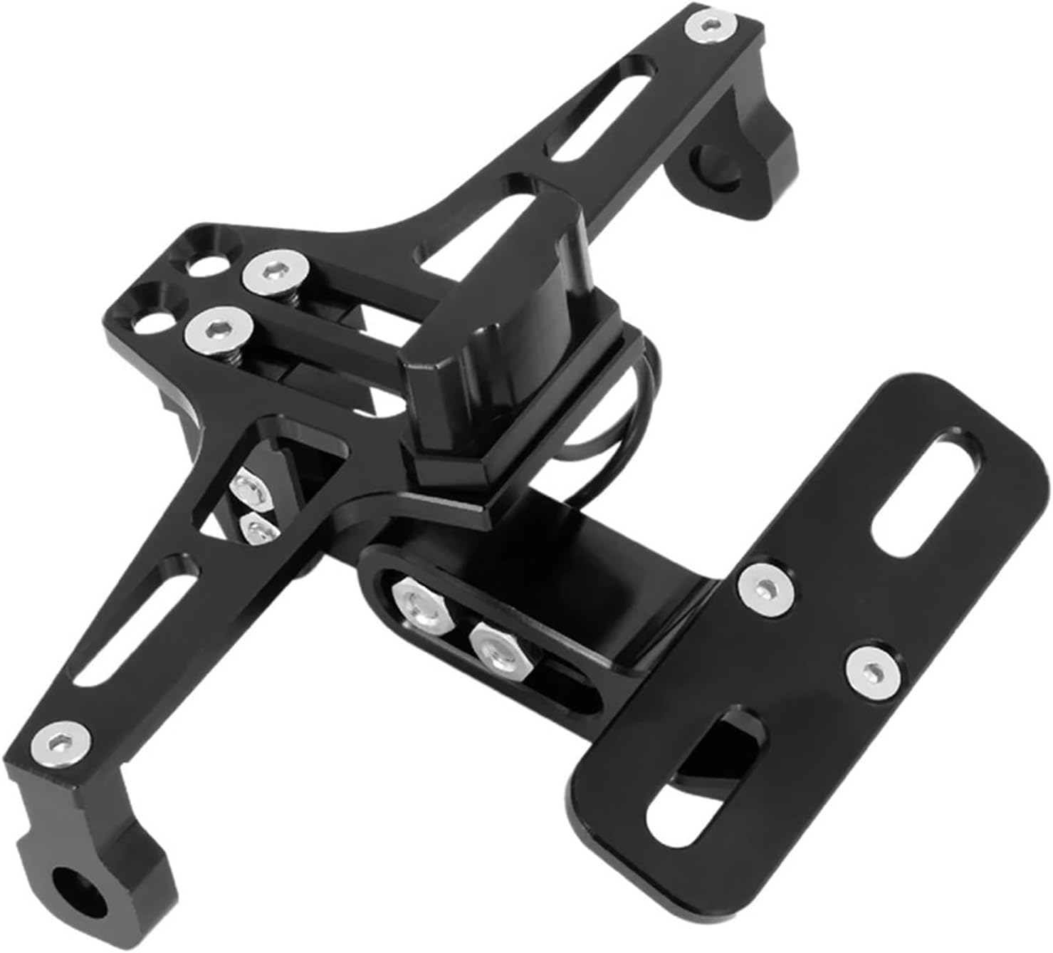 CNC Frame Motorcycle License Number Plate Holder Bracket with Led Light Adjustable Compatible with Yamaha Bws R25 R3 Mt03 Msx