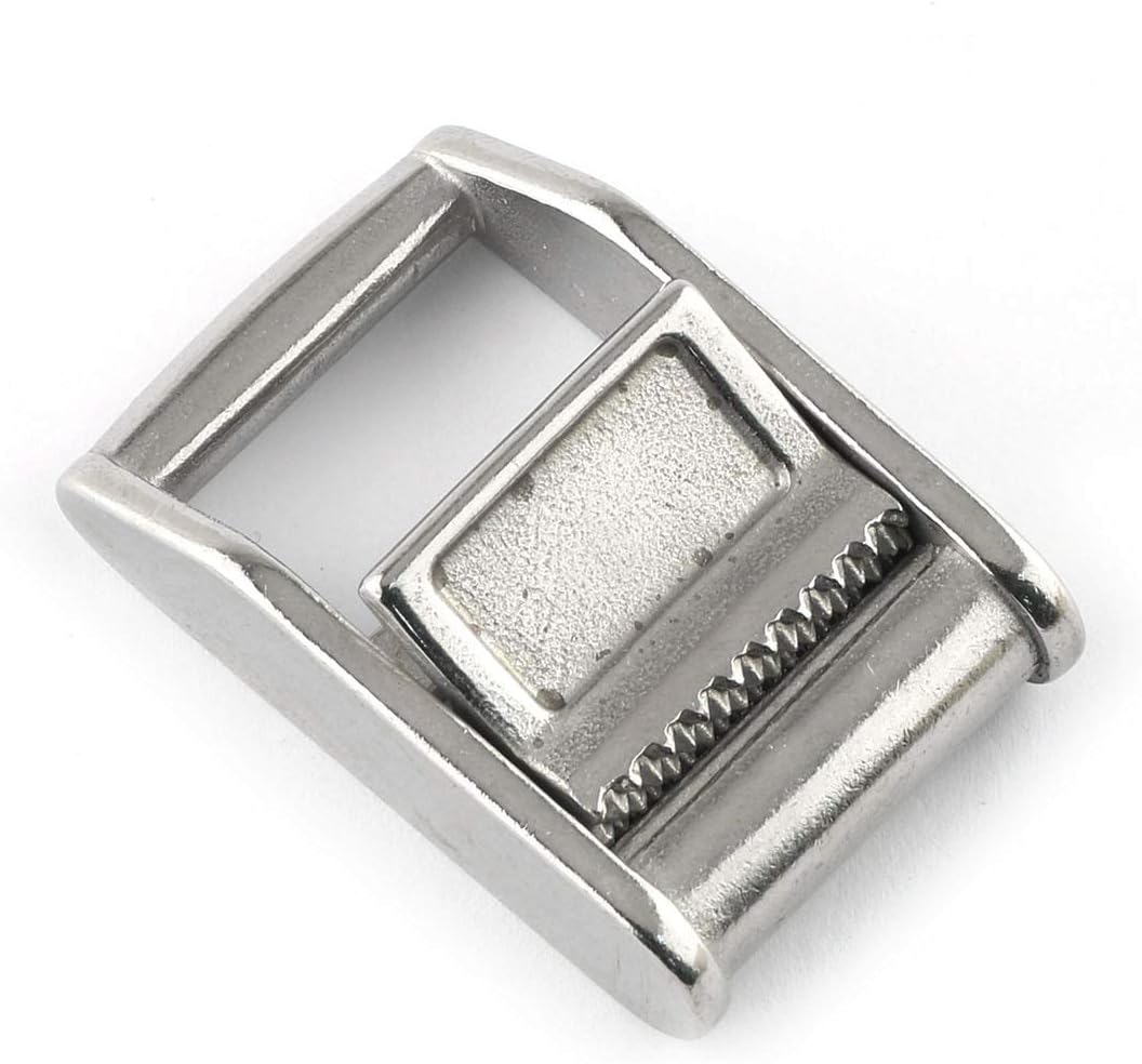 E-outstanding Cam Buckle 304 Stainless Steel Cam Flap Buckles Ratchet Tie Down Webbing Strap Metal Press Buckle for 1Inch/25mm Webbing Strap